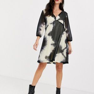 ASOS Roxanne 3/4 sleeve tie die floaty dress boho